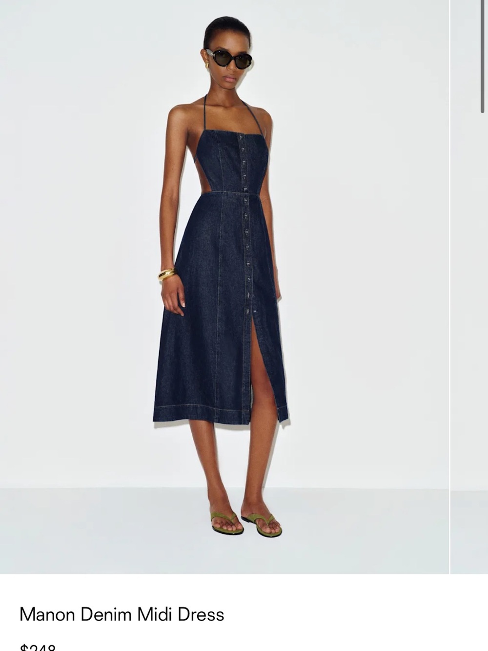 Reformation Manon denim midi Dress size 0